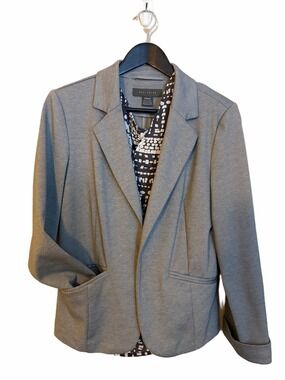 Suzy Shier Gray Open-Front Soft Blazer